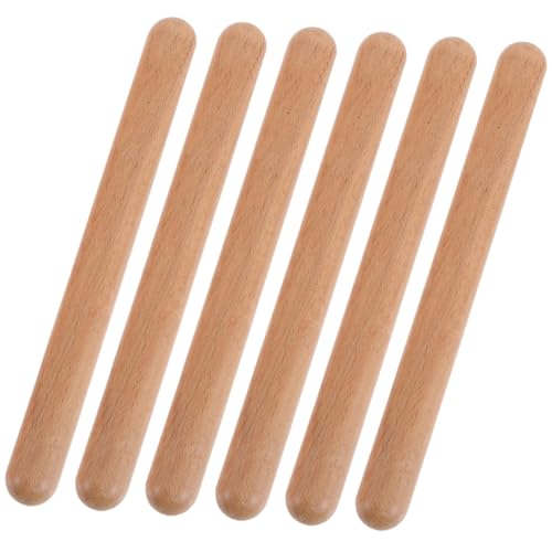 FIXOSHEE 6 Stück Teiliges Rhythmusstäbe aus Holz Sichere Percussion Instrumente für Musikalische Früherziehung Glatte Oberfläche für Gruppenaktivitäten und Musikalisches Lernen von FIXOSHEE