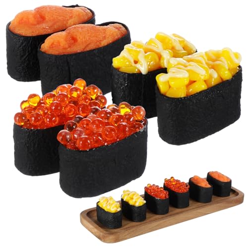 FIXOSHEE 6 Stück Teiliges Sushi Modell Realistische Onigiri Simulation Kunstvolles Fake Food Deko Sushi Shop Ladendekoration Fotorequisiten Party von FIXOSHEE