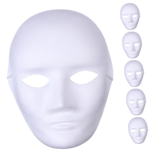 FIXOSHEE 6 Stück Teiliges Weiße DIY Pappmaché Kindermasken zum Bemalen Leere Peking Oper Masken für Halloween Karneval Party Favors und Individuelles Cosplay von FIXOSHEE