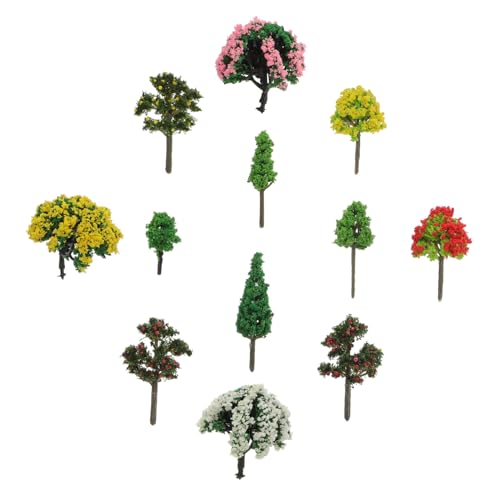 FIXOSHEE 60 Stück Teiliges Mini Baum Modell Hohe Plastik Bäume für Sandtisch Zubehör Vielseitige Miniatur Landschaftsfiguren für DIY Modellbau und Dekorative Gestaltung von FIXOSHEE