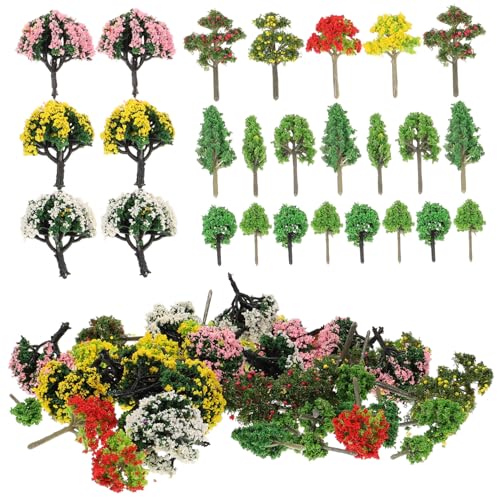 FIXOSHEE 60 Stück Teiliges Miniatur Landschaftsmodell Bäume Realistische Architektur Modellbaum für DIY Sandtisch Dekoration Landschaftsbau Basteln von FIXOSHEE