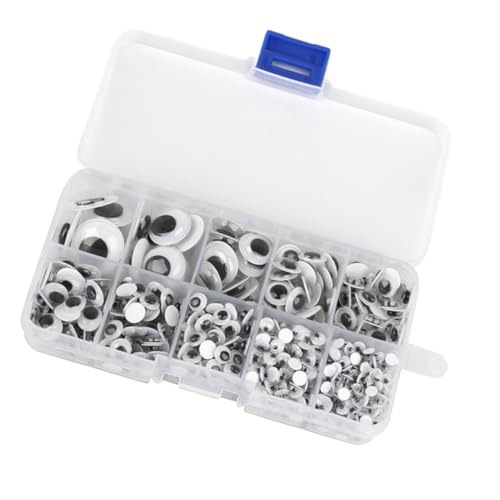 FIXOSHEE 600 Stück Selbstklebende Wackelaugen Kunststoff Puppenaugen für DIY Basteln Puppen Plüschtiere Teddybären Lebensechte Augen Aufkleber Zubehör von FIXOSHEE