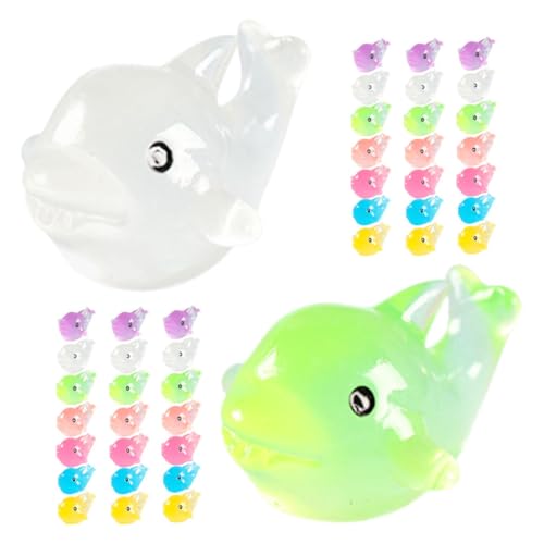 FIXOSHEE 70 Stück Teiliges Mini Resin Delfin Figuren Leuchtende Miniatur Delfin Skulpturen aus Robustem Harz Vielseitig für DIY Aquarium Dekoration Garten Puppenhaus zubehör Bunte von FIXOSHEE