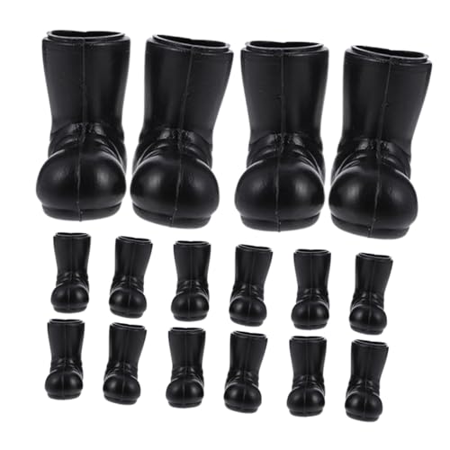 FIXOSHEE 8 Paare Mini Weihnachtsstiefel Puppenschuhe Kunststoff Miniatur Santa Stiefel Deko für Puppenhaus DIY Weihnachtsbaum Anhänger Tischdeko Sammler Ornament von FIXOSHEE