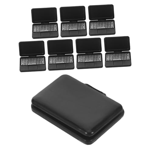 FIXOSHEE 8 Stück Puppenhaus Computer Mini Puppenhausmöbel Miniatur Notizbuch Miniatur Computer Hausdekor Mini Laptop Puppenhaus Laptop Modell von FIXOSHEE
