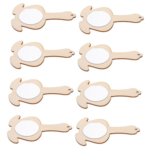 FIXOSHEE 8 Stück Teiliges DIY Handspiegel aus Holz mit Leichter Knetmasse Bemalbar und Verzierbar Kreatives Bastelzubehör für Mädchen Individuelles Spiegel Accessoire Fördert Fantasie und von FIXOSHEE