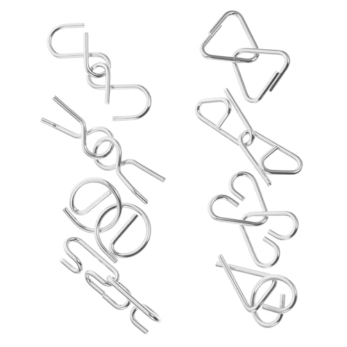 FIXOSHEE 8 Stück Teiliges Metallknobelspiel Puzzle Gehirnjogging Denkspiel Konzentration und Erwachsene Logisches Förderndes Geschicklichkeitsspiel von FIXOSHEE
