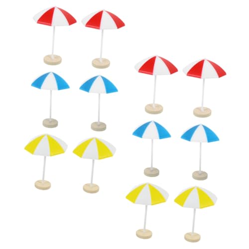 FIXOSHEE 8 Stück Teiliges Miniatur Strandsonnenschirm Detailgetreue Farbige Puppenhaus Deko Wetterfeste Micro Landschaftsaccessoires für Garten und Aquarium Vielseitig Kombinierbar für von FIXOSHEE