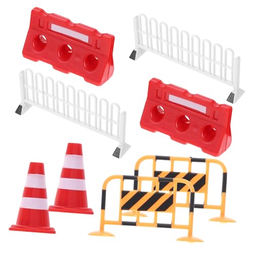 FIXOSHEE 8 Stück Teiliges Verkehrszeichen Spielset für Miniatur Verkehrskegel und Straßenschilder Robustes Lernspielzeug zur Verkehrserziehung für Modellbau und Spielstraßen von FIXOSHEE