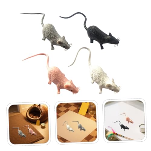 FIXOSHEE 80 Stück Simulierte Mausdekoration Lifelike Rattenspielzeugmodell Gefälschte Maushofdekorationen Realistische Mausfigur Halloween-streichspielzeug Spooky -wohndekorationen PVC von FIXOSHEE