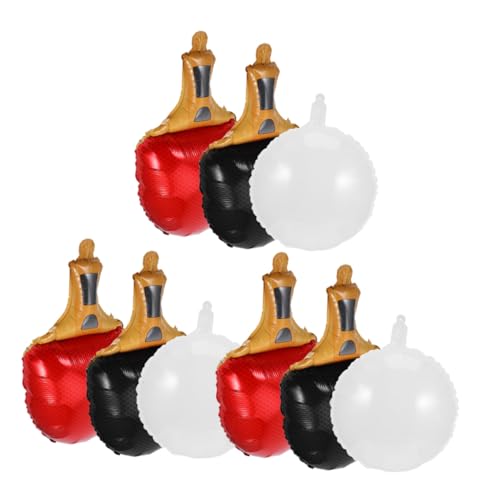 FIXOSHEE 9 Stück Teiliges Tischtennis Luftballons aus Folie Wiederverwendbare Deko für Indoor Outdoor Partys Schnelle Befüllung Interaktive Unterhaltung für Sport Themengeburtstage und von FIXOSHEE