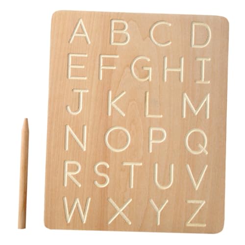FIXOSHEE Alphabet Lernspielzeug Holz Schreibtafel Übungsbrett Buchstaben Nachspurspiel Montessori Lernhilfe für Vorschulkinder und Kleinkinder von FIXOSHEE