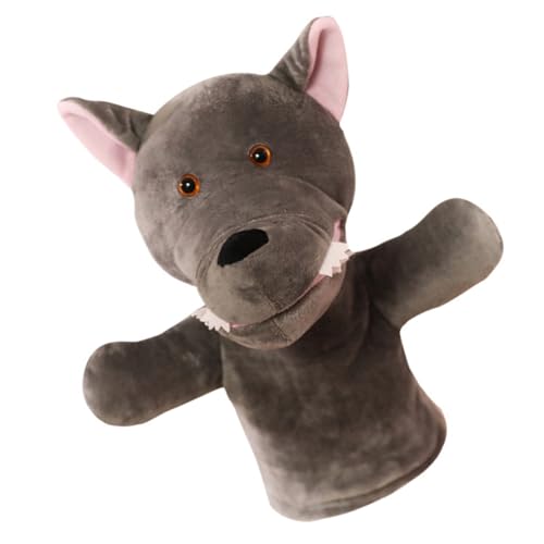 FIXOSHEE Cartoon Wolf Handpuppe aus Weichem Plüsch Interaktive Tier Handpuppe für Fördert Motorik Kommunikation und Kreatives Geschichtenerzählen von FIXOSHEE