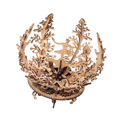 FIXOSHEE DIY Holzpuzzle Balletttänzerin Bausatz Assembly Toy aus Hochwertigem Holz Mechanisch Drehbar Kreative Dekoration für Wohnzimmer Schreibtisch und Bastelfans von FIXOSHEE