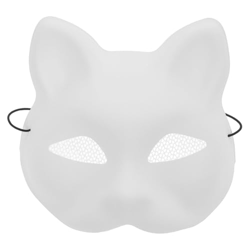 FIXOSHEE DIY Katzenmaske aus Kunststoff Leichte Atmungsaktive Party Maske mit Netz Augenbereich Unbemalt für Individuelles Bemalen für Halloween Karneval Cosplay und Maskenbälle FIXOSHEE DIY Katzenmaske aus Kunststoff Leichte Atmungsaktive Party Maske mit Netz Augenbereich Unbemalt für Individuelles Bemalen für Halloween Karneval Cosplay und Maskenbälle von FIXOSHEE