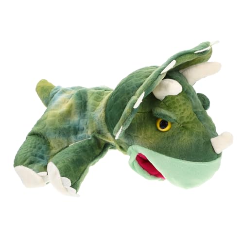 FIXOSHEE Dinosaurier Handpuppe Plüsch Kuscheltier Interaktive Handspielpuppe für Kreatives Storytelling Fördert Kommunikation und Fantasie Leicht Tragbar Grün von FIXOSHEE