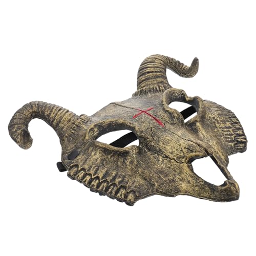 FIXOSHEE Goldene Ziegen Schädel Maske Halloween Party Dekorative Masquerade Maske für Erwachsene Cosplay Kostüm Fasching Karneval Festliche Verkleidung von FIXOSHEE