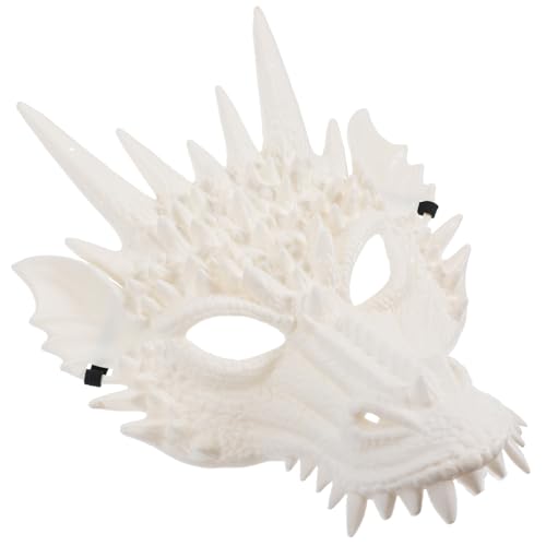 FIXOSHEE Gruselige Drachenmaske Vollgesichts Cosplay Tiermaske Weiß Unisex Halloween Karneval Party Requisit FIXOSHEE Gruselige Drachenmaske Vollgesichts Cosplay Tiermaske Weiß Unisex Halloween Karneval Party Requisit von FIXOSHEE
