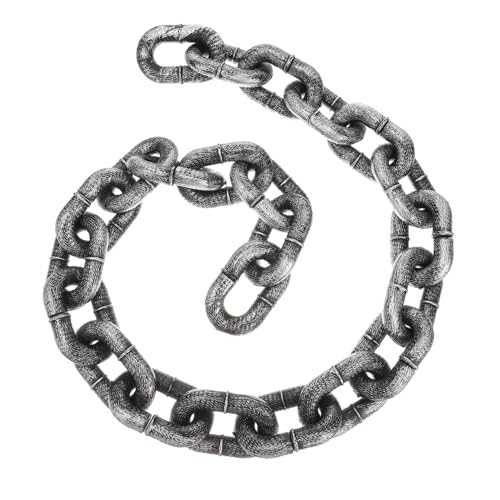 FIXOSHEE Halloween Deko Mittelgroße Halloween Kunststoffkette mit Realistischem Antik Silbernem Look Fake Chain für Party Cosplay und Gruselige Dekoration FIXOSHEE Halloween Deko Mittelgroße Halloween Kunststoffkette mit Realistischem Antik Silbernem Look Fake Chain für Party Cosplay und Gruselige Dekoration von FIXOSHEE