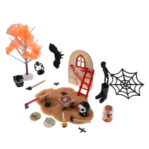 FIXOSHEE Halloween Dekorationsset Halloween Miniaturen Miniatur Dorfzubehör Dekorationen Harz von FIXOSHEE