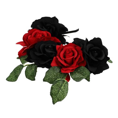 FIXOSHEE Halloween Haarreif Rosenblüte Rot Schwarz Blumige Blütenkrone Damen Stirnband für Party Cosplay Hochzeit und Festliche Anlässe Auffälliges Halloween Kostüm Accessoire FIXOSHEE Halloween Haarreif Rosenblüte Rot Schwarz Blumige Blütenkrone Damen Stirnband für Party Cosplay Hochzeit und Festliche Anlässe Auffälliges Halloween Kostüm Accessoire von FIXOSHEE