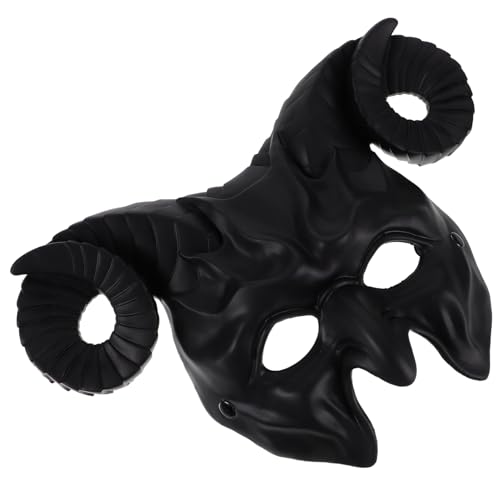 FIXOSHEE Halloween Maske mit Verstellbarem Elastikband Ox Horn Design Schwarze Partymaske für Erwachsene Karneval Cosplay Gesichtsdekoration für Fasching und Fest FIXOSHEE Halloween Maske mit Verstellbarem Elastikband Ox Horn Design Schwarze Partymaske für Erwachsene Karneval Cosplay Gesichtsdekoration für Fasching und Fest von FIXOSHEE
