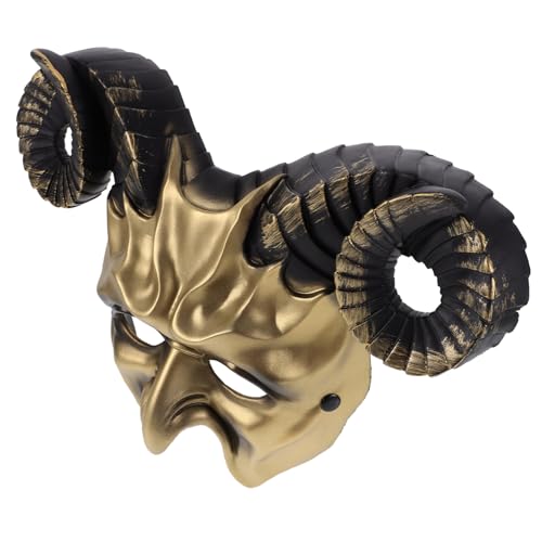 FIXOSHEE Halloween Ox Horn Maske Cosplay Kostümmaske aus Leichtem mit Elastischem Band Atmungsaktiv und Langlebig für Maskerade Halloween Party und Karneval FIXOSHEE Halloween Ox Horn Maske Cosplay Kostümmaske aus Leichtem mit Elastischem Band Atmungsaktiv und Langlebig für Maskerade Halloween Party und Karneval von FIXOSHEE