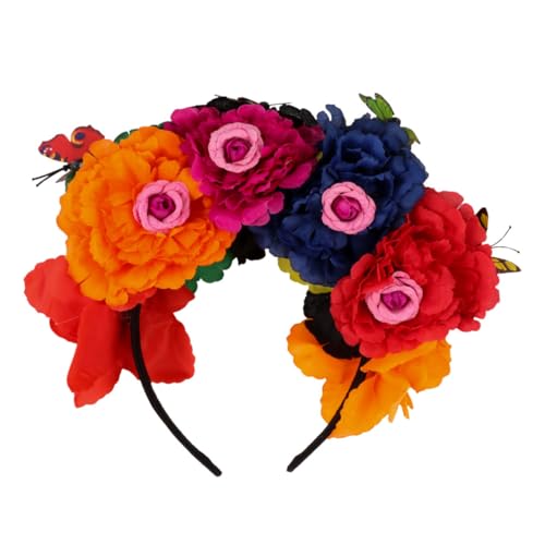 FIXOSHEE Halloween Party Stirnband Damen Künstliche Rosenblumen Schmetterlinge Haarschmuck Kopfschmuck für Karneval Cosplay und Festliche Anlässe FIXOSHEE Halloween Party Stirnband Damen Künstliche Rosenblumen Schmetterlinge Haarschmuck Kopfschmuck für Karneval Cosplay und Festliche Anlässe von FIXOSHEE