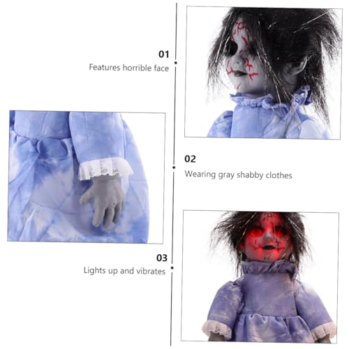 FIXOSHEE Halloween Sprachaktivierte Geisterpuppe mit Leuchtenden Augen Automatischem Gehen und Gruseligem Sound Halloween Deko Requisite für Party Haunted House ohne Batterie Realistische FIXOSHEE Halloween Sprachaktivierte Geisterpuppe mit Leuchtenden Augen Automatischem Gehen und Gruseligem Sound Halloween Deko Requisite für Party Haunted House ohne Batterie Realistische von FIXOSHEE