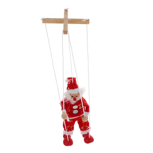 FIXOSHEE Holz Marionette Weihnachtsmann Puppe Pull String für Interaktives Lernspielzeug Kreative Hand Augen Koordination Weihnachtsdekoration Geschenkidee von FIXOSHEE