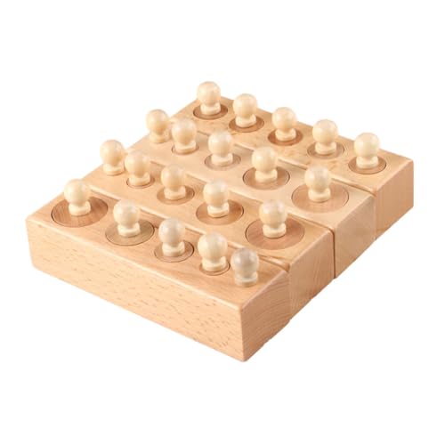 FIXOSHEE Holz Steckspiel Zylinderform Lernspielzeug für Pädagogisch Fördernd Hand Auge Koordination Kreativität Entwicklungsspielzeug für Eltern Junge Mädchen Interaktion von FIXOSHEE