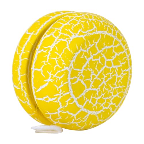 FIXOSHEE Holz Yoyo Gelb Crack Design Yo yo Ball Stärkung Handgelenk Tragbar Farbige Lernhilfe für Kleinkinder und Jungen Klassisches Outdoor Indoor von FIXOSHEE