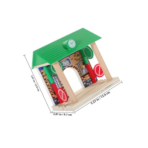 FIXOSHEE Holzeisenbahn Bahnhof Modell aus Hochwertigem Holz Glatte Oberfläche Kindersicheres Zubehör Fördert Kreativität und Motorik für Bahnstation Zubehör FIXOSHEE Holzeisenbahn Bahnhof Modell aus Hochwertigem Holz Glatte Oberfläche Kindersicheres Zubehör Fördert Kreativität und Motorik für Bahnstation Zubehör von FIXOSHEE