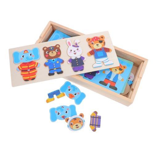 FIXOSHEE Holzpuzzle für DIY Holzspielzeug mit Tier Motiven Pädagogisches Ankleidespiel Fördert Beobachtung und Geduld Geeignet für Jungen und Mädchen Ab Jahren von FIXOSHEE