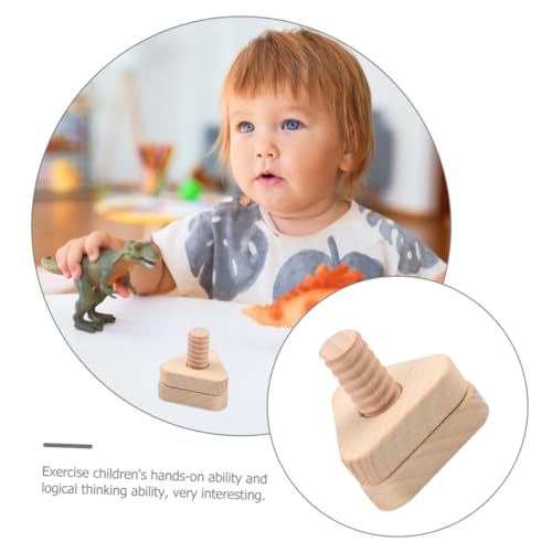 FIXOSHEE Holzspielzeug Schrauben Lernspielzeug Geometrische Formen Stapelspielzeug Montessori Motorikspielzeug für Jungen und Mädchen Logik und Feinmotorik von FIXOSHEE