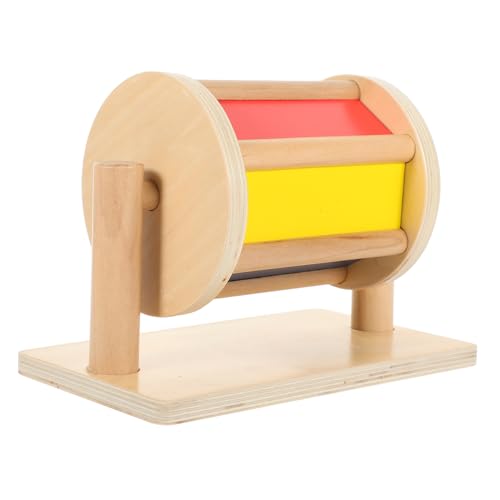FIXOSHEE Holzspielzeug Textile Trommel Lernspielzeug Montessori Früherziehung Farbwechsel Pädagogisches Schlaginstrument Sicher Abgerundet für Jungen und Mädchen von FIXOSHEE