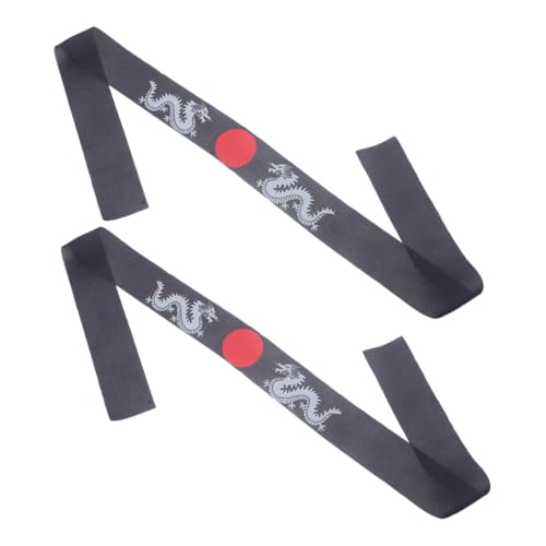 FIXOSHEE Japanisches Samurai Stirnband Authentisches Dekoratives Hachimaki Rutschfest Vielseitig für Karate Kochen Ninja kostüme und Sport Schwarz für Erwachsene von FIXOSHEE
