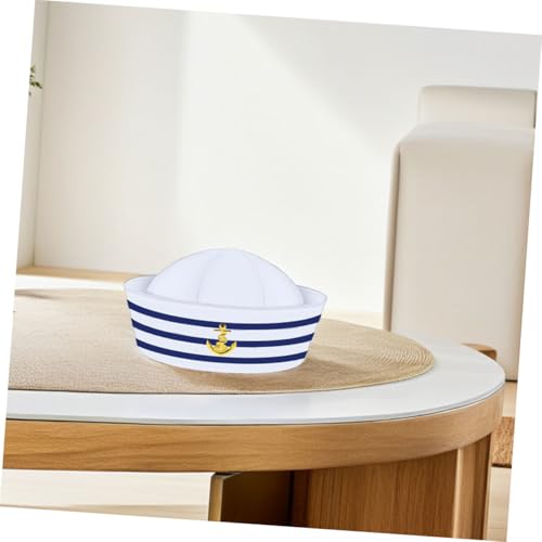 FIXOSHEE Kapitänsmütze Gestreift mit Schal und Handschuhen Matrosen Kostüm Zubehör für Damen und Herren Outfit für Nautische Partys Cosplay und Halloween von FIXOSHEE