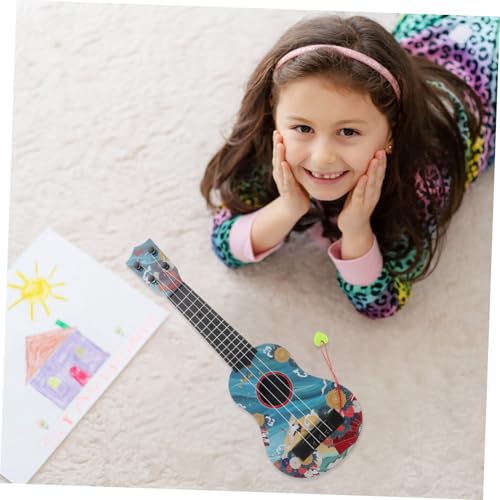 FIXOSHEE Kinderspielzeug Mini Gitarre Musikinstrument Modell Spielbare Verstellbare Saiten Buntes Design Kindgerechtes Sicheres Lernspielzeug für Anfänger und Musikalische Früherziehung von FIXOSHEE