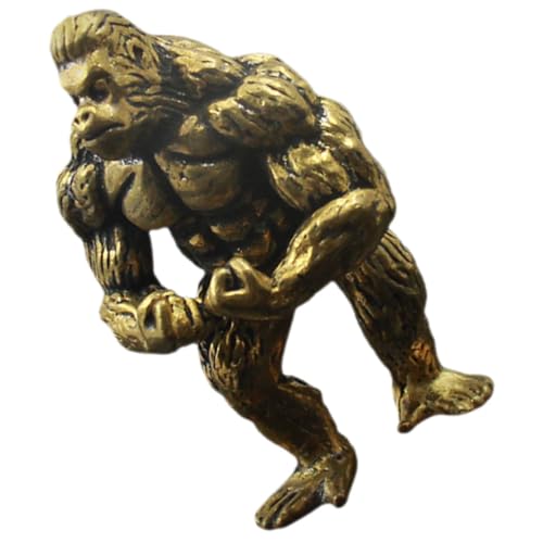 FIXOSHEE Kupfer-Gorilla-Statue Für Innenbereich Schreibtischdekor Gorillaskulptur Kupfer-Gorilla-Ornament Für Haus Und Büro von FIXOSHEE