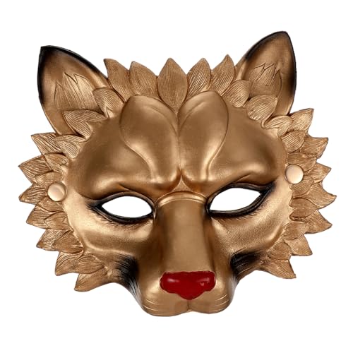 FIXOSHEE Löwenmaske aus PU Schaum Goldene Halloween Cosplay Maske Atmungsaktive Tiermaske für Tanzparty Maskenball Karneval und Festivaldekoration FIXOSHEE Löwenmaske aus PU Schaum Goldene Halloween Cosplay Maske Atmungsaktive Tiermaske für Tanzparty Maskenball Karneval und Festivaldekoration von FIXOSHEE
