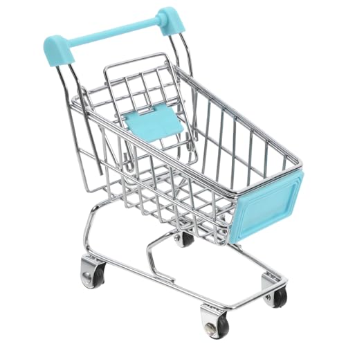 FIXOSHEE Mini Einkaufswagen Handwagen Miniatur Supermarkt Spielzeugkorb Kleine Aufbewahrung Handcart Modell Für Mädchen DIY Zubehör Tischdeko von FIXOSHEE