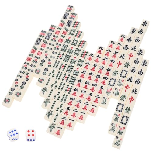 FIXOSHEE Mini Mahjong Set Tragbares Reisemahjong mit Aufbewahrungsbox Kompaktes Familienspiel für Party Camping und Freizeit Robustes Material Langlebig für Outdoor und Zuhause von FIXOSHEE