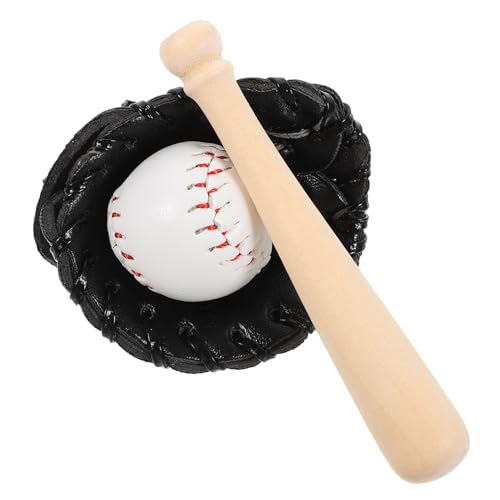 FIXOSHEE Miniatur Baseball Spielset Miniaturspielzeug aus Robustem für Puppenhaus Dekoration Sportthemen Zubehör Kleines Sportgerät für Kreative Miniaturlandschaft von FIXOSHEE