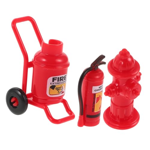 FIXOSHEE Miniatur Feuerwehr Deko Puppenhaus Feuerlöscher Hydrant und Gasflasche Realistische Miniatur Accessoires Dekoratives Feuerwehr für Haus und Spielzimmer Langlebig und Detailgetreu von FIXOSHEE