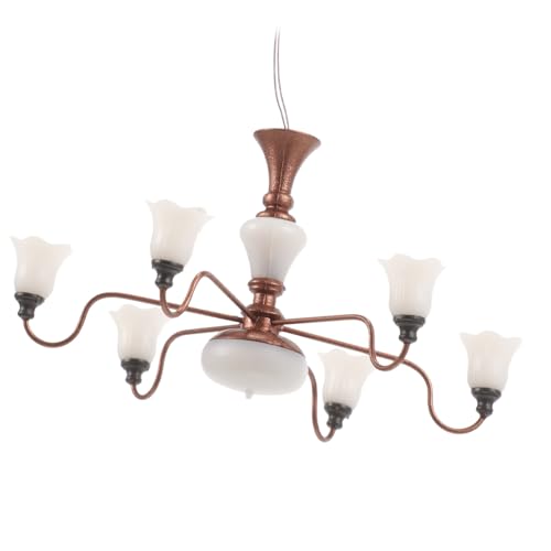 FIXOSHEE Miniatur Kronleuchter Deckenlampe Modell Hängelampe Warmlicht Micro Szene Puppenhaus Dekoration für Wohnzimmer Schlafzimmer Esszimmer von FIXOSHEE