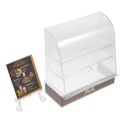 FIXOSHEE Miniatur Kuchenvitrine Puppenhaus Dekoratives Möbelstück Transparentes Design Realistische Handarbeit Charmantes Mini Schrankmodell Für Spielküche Und Sammeln von FIXOSHEE