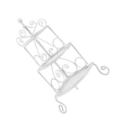 FIXOSHEE Miniatur Kunst Regal Weiß Dreieckiger Aufbewahrungsständer für Puppenhaus Dekoration und Fotorequisite Leichtes Miniatur Modell für Spielzeughaus Zubehör von FIXOSHEE