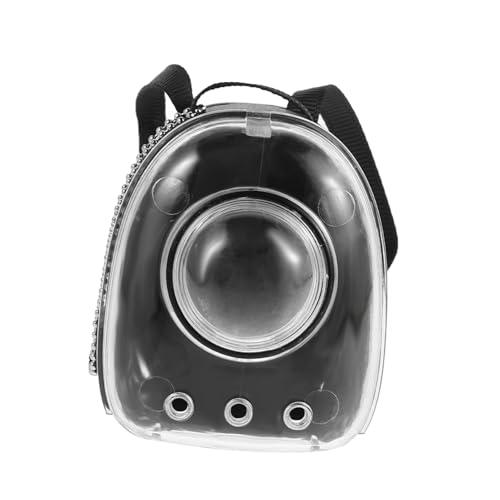 FIXOSHEE Miniatur Puppenhaus Katzen Rucksack Realistisches Katzen Accessoire mit Raum Rucksack Vielseitige Miniatur Szene für Puppenhaus Kindersichere Materialien Transparent Schwarz von FIXOSHEE