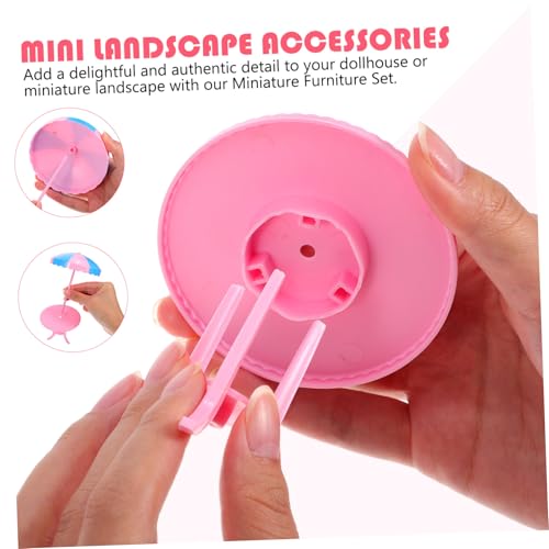 FIXOSHEE Miniatur Tisch Stuhl Puppenhaus Möbel Kunststoff Resin Leicht Zu Arrangieren Realistisch Detailliert Für Puppenstuben Gartenlandschaft Dekoration Wiederverwendbar von FIXOSHEE